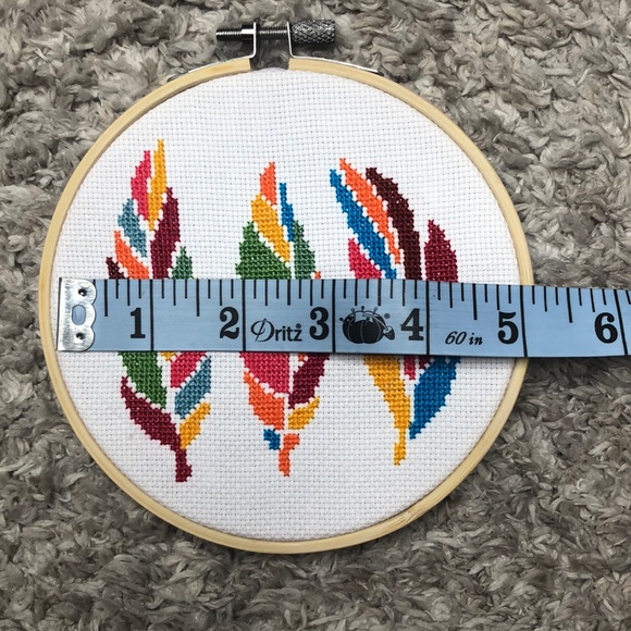 Handmade Three feathers cross stitch - Picture 4 of 4